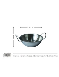 BOL 20CM ACERO INOX WOK C/ASA