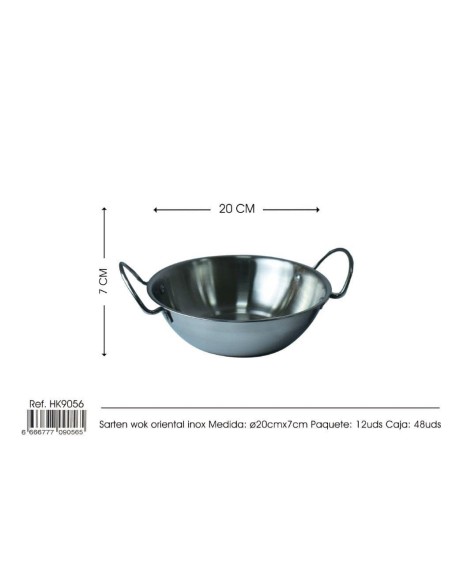 BOL 20CM ACERO INOX WOK C/ASA