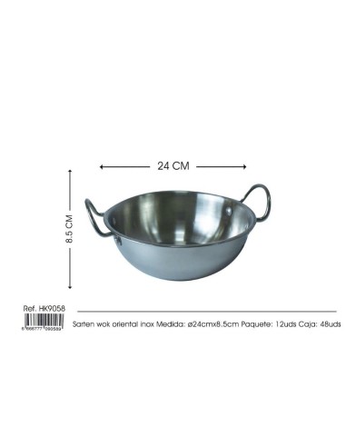 BOL 24CM ACERO INOX WOK C/ASA