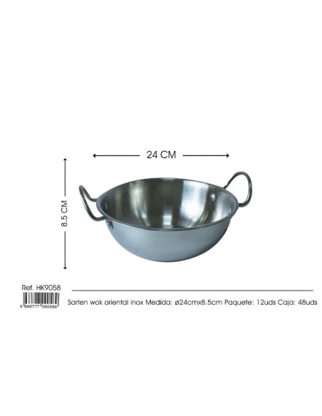 BOL 24CM ACERO INOX WOK C/ASA