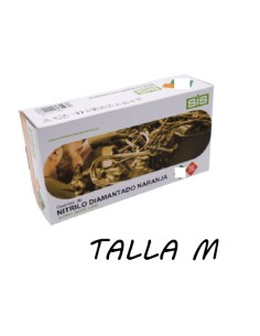 GUANTE NITRILO 100UND TALLA M DIAMENTE NARANJA 8GR