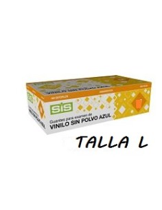GUANTE VINILO 100UND TALLA L SIN POLVO AZUL