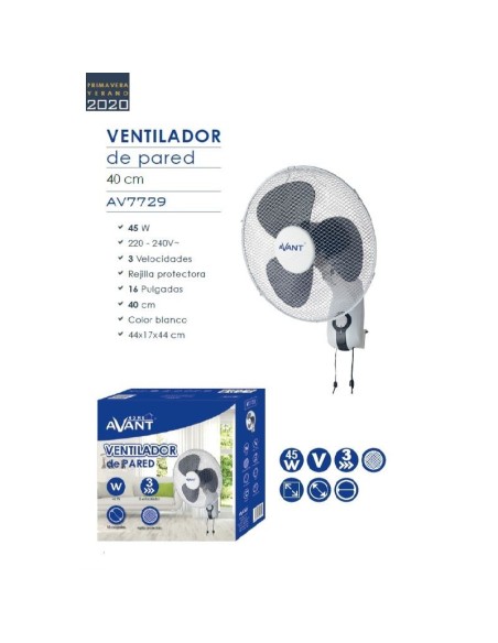 VENTILADOR AVANT DE PARED 40CM 45W