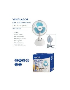 VENTILADOR AVANT 2 EN 1 (SOBREMESA Y PINZA)
