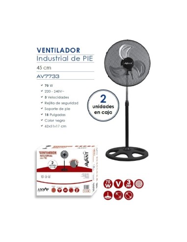 VENTILADOR INDUSTRIAL AVANT 18" 70W 45CM