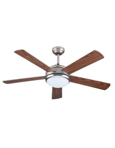 VENTILADOR TECHO GRIS/MADERA 132CM 65W C/LAMP+MANDO