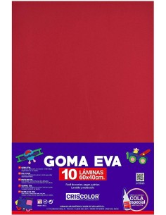 GOMA EVA BURDEOS 40X60CM 10UDS.