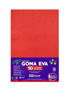 GOMA EVA ROJO PURPURINA 40X60CM 10UDS