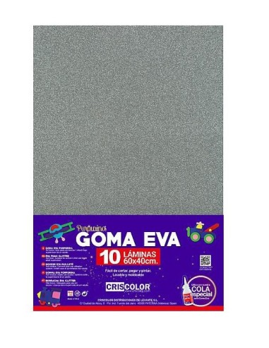 GOMA EVA PLATA PURPURINA 40X60CM 10UDS.