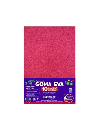 GOMA EVA FUCSIA PURPURINA 40X60 10UDS