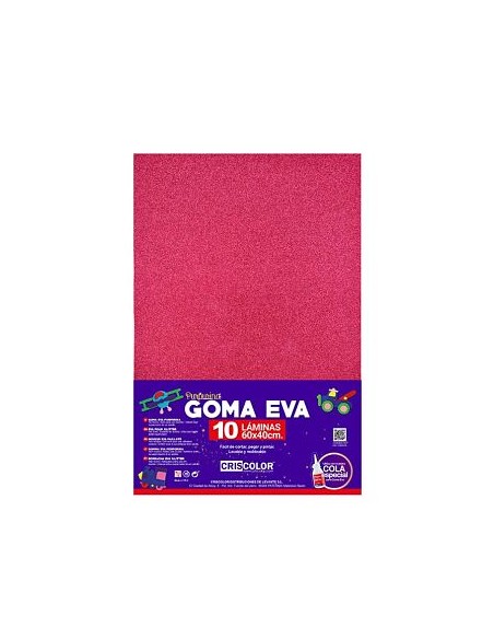 GOMA EVA FUCSIA PURPURINA 40X60 10UDS