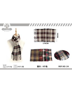 BUFANDA CUADROS 170X35CM NS-24