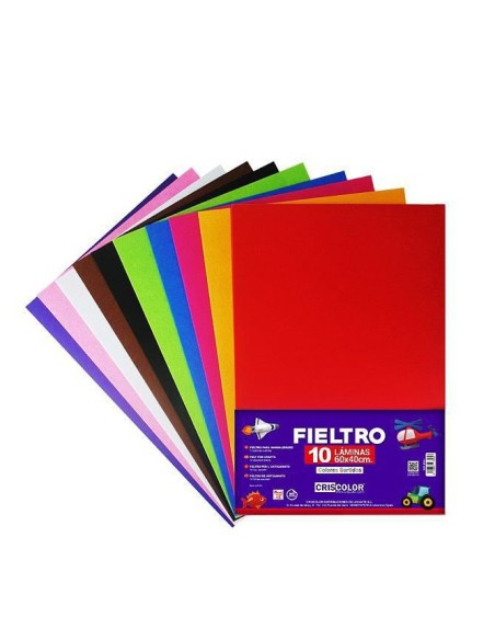 PAQUETE FIELTRO 40X60CM 10 COLORES SURTIDO