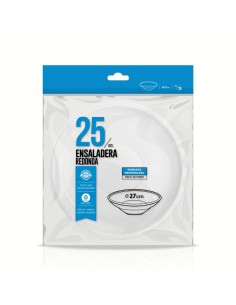 PLATO HONDO REDONDO ENSALADERA BLANCO 27X6 CM PS 25 UNDS