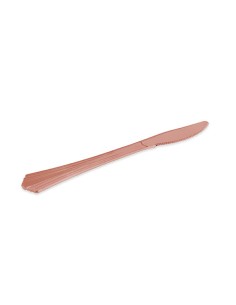 CUCHILLO METALIZADO ROSA DORADO 19CM 6UDS