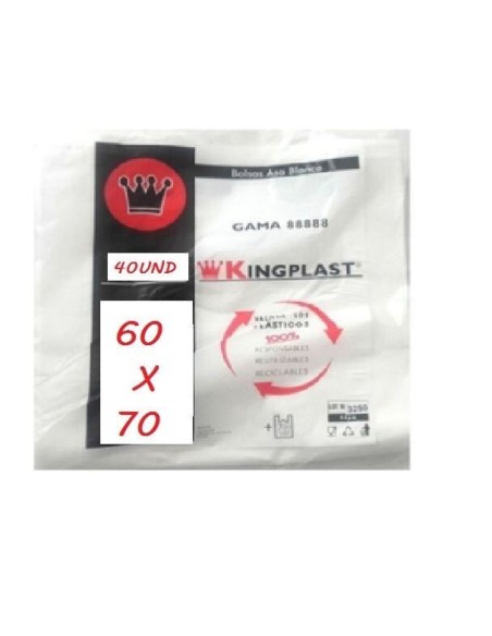 BOLSA DE ASA 60X70 40UND. 70% REC. 50MU C/15