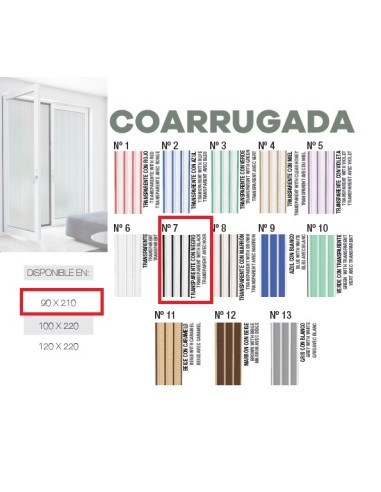 CORTINA Nº7 90X210M TRANSPARENTE/NEGRA