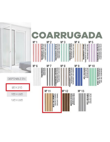 CORTINA Nº11 90X210M BEIG Y MARRON