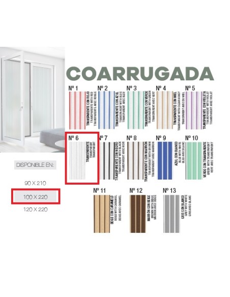 CORTINA Nº 6 1M TRANSPARENTE