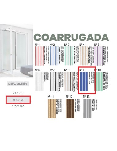 CORTINA Nº9 1M  AZUL Y TRANSPARENTE