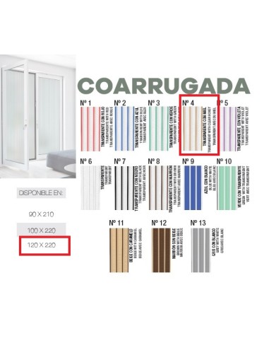 CORTINA Nº4 1.2M TRANSPARENTE/MARRON