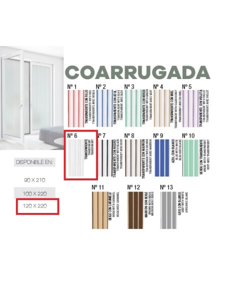 CORTINA Nº6 1.20M TRANSPARENTE