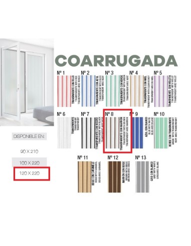 CORTINA Nº8 1.20M TRANSPARENTE/MARRON