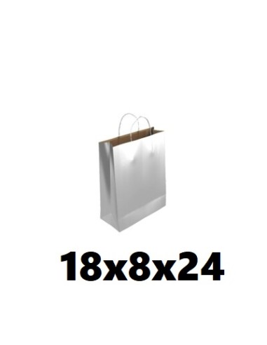 BOLSA KRAFT PLATA XS 18x8x24CM