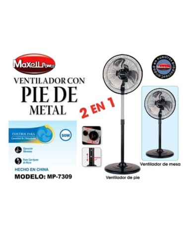 VENTILADOR CON PIE DE METAL 2 EN 1 MP7309
