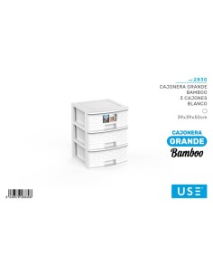 CAJONERA 39X39X50CM 3 CAJONES BLANCO