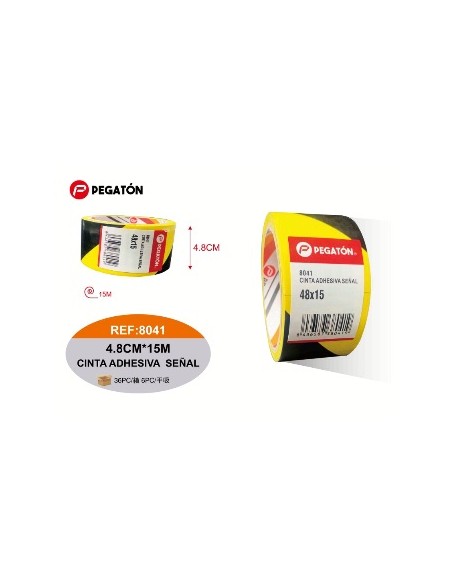 PRECINTO 4.8CMX90M SEÑAL AMARILLO/NEGRO