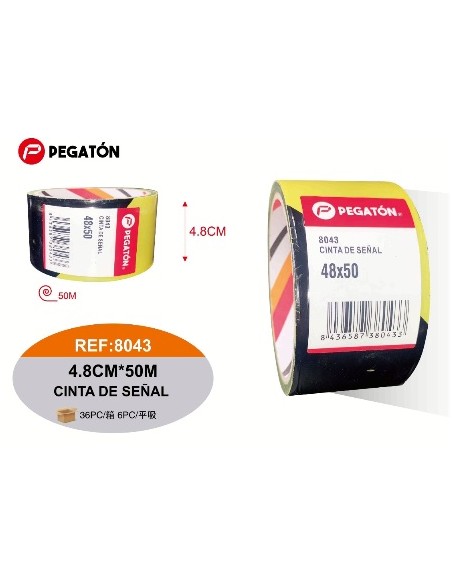 PRECINTO 4.8CMX15M SEÑAL AMARILLO/NEGRO