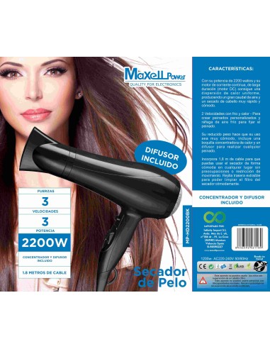 SECADOR DE PELO MPHD2200BK-1189
