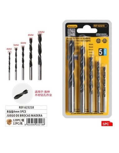 JUEGO DE BROCAS MADERA 4mm 5PCS