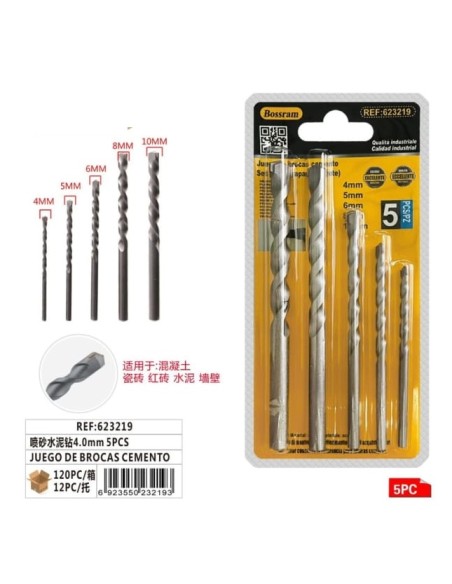 JUEGO DE BROCAS CEMENTO 4.0mm 5PCS