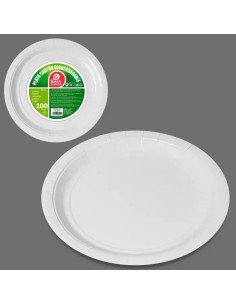 S/100 PLATO CARTON BLANCO 20 CM