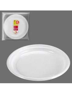 S/10 PLATO 22CM BLANCO LLANO REUTILIZABLE