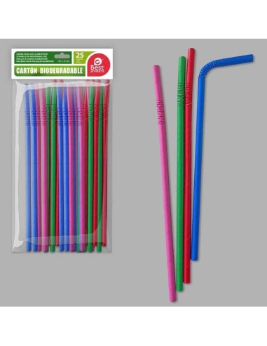 S/25 CAÑAS CARTÓN FLEXIBLE C/SURTIDOS 19,70 X 0,60 CM