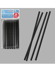 S/20 CAÑA 14X0.60CM REUTILIZABLE NEGRA