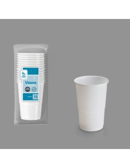 S/15 VASO REUTILIZABLE BLANCO 250 CC PP