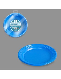 S/12 PLATO 17CM REUT. AZUL POSTRE
