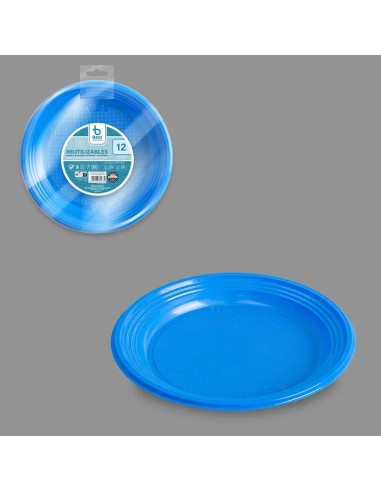 S/12 PLATO 17CM REUT. AZUL POSTRE