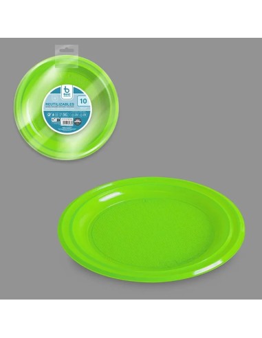 S/10 PLATO 22CM REUT. VERDE LLANO