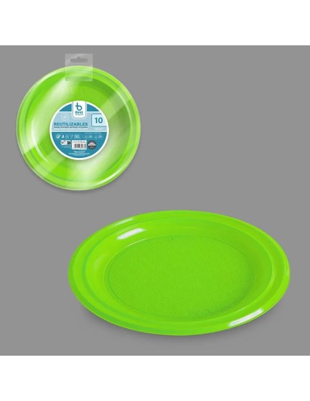 S/10 PLATO 22CM REUT. VERDE LLANO