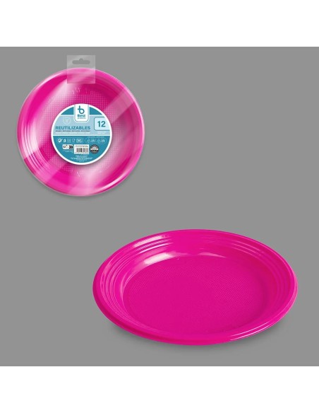 S/12 PLATO 17CM REUT. ROSA POSTRE