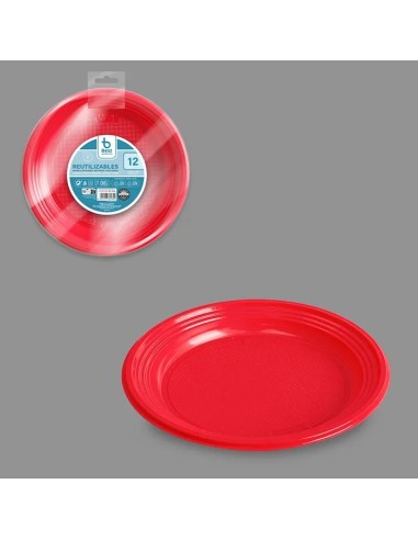 S/12 PLATO 17CM REUT. ROJO POSTRE