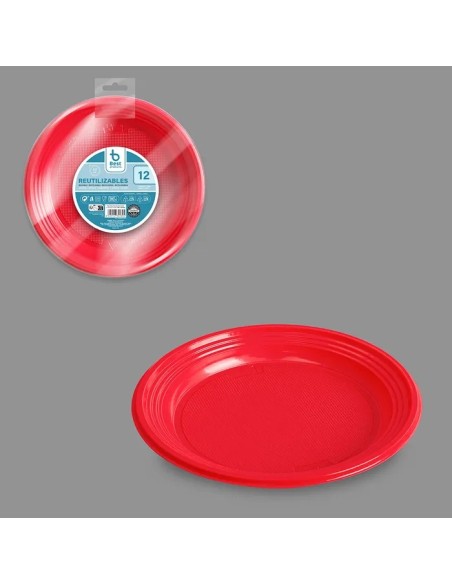 S/12 PLATO 17CM REUT. ROJO POSTRE