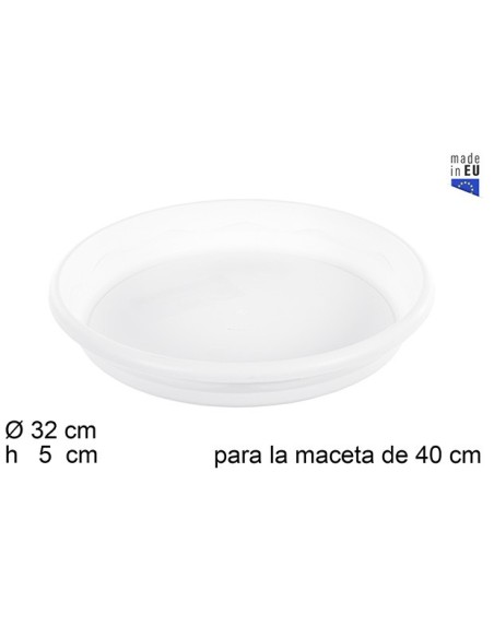 PLATO MACETA 40CM ELSA BLANCO