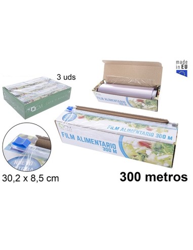 FILM ESTIRABLE ALIMENTARIO CON CAJA REGALO Y CORTA FACIL (30