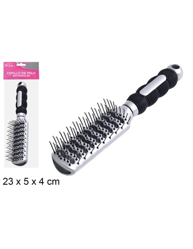 CEPILLO PELO RECTANGULAR MANGO NEGRO